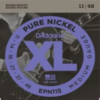 D`addario epn115  cтруны для электрогитары pure nickel, чистый никель, 11-48, medium