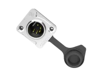 Seetronic j5f2c-w  панельный разъем "папа", 5-контактный, с защитной крышкой, ip65, позолоченные контакты