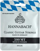 Classical guitar string set Hannabach E500MT - Комплект недорогих струн Hannabach. Посеребренная медная нить намотана на многожильную нейлоновую основу. Среднее натяжение.