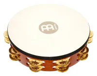 MEINL TAH2B-AB Тамбурин деревянный, ручной, латунные бубенцы, 2ряда, кожа, цвет: коричневый