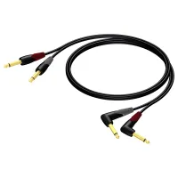 Procab CLA603/5- Аудиокабель 2хJack 6,3 мм моно (вилка) – 2хJack 6,3 мм моно (вилка), угловой