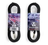 Aurasonics j63j63trsg-3bk балансный кабель 1/4" jack trs 6.3мм - 1/4" jack trs 6.3мм, 3м, ø6.8мм, 24awg, 0.23мм², чёрный, плетёный экран, позолоченные раъёмы