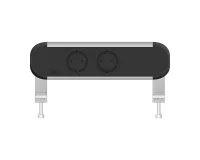ABL 2A00F2A1- Настольная розеточная станция серии Chroma с 2 розетками и 1 слотом для IMP, черная с серебристым (2A000207)