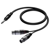 Procab CAB734/1.5- Аудиокабель Jack 6,3 мм стерео (вилка) – 2х XLR 3-pin (розетка)