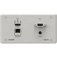 Kramer WP-20/EU(W)-86- Передатчик VGA/HDMI, RS-232 и стереоаудио по витой паре HDBaseT, поддержка 4K, цвет белый