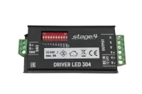 STAGE4 DRIVER LED 304 - Контроллер для управления светодиодными лентами RGB или LED светильниками/ Напряжение питания 12В - 24В /Максимальный выходной ток: 9А (3 х 3А) / Выходная мощность: макс. 144Вт (12 В), 216Вт (24 В) / 4 DMX-канала / 5 автоматических