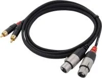Cordial CFU 1.5 FC кабель сдвоенный RCA—XLR female, 1.5м, черный