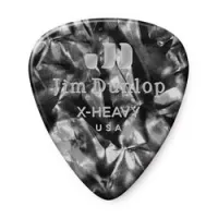 Dunlop 483p02xh celluloid black pearloid extra heavy 12pack  медиаторы, очень жесткие, 12 шт.
