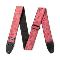 Dunlop d6711 jacquard paisley red  дизайнерский ремень для гитары, жаккардовая ткань c кожей