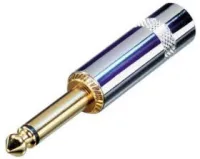 Rean NYS224G кабельный разъем Jack 6.3мм TS (моно), штекер металический корпус, золоченые контакт