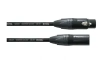 Cordial csm 5 fm-gold 250 микрофонный кабель xlr female/xlr male,ø6.4мм, сечение проводника 0.50мм², awg 21, разъемы neutrik, 5м, черный