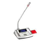 GONSIN TL-VD4200 S Микрофонная консоль делегата. Поддержка IC-карт регистрации. ЖК дисплей. Встроенный динамик. Регулятор громкости и выход для наушников, выход для записи. Цвет- серебристый.