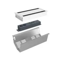 FORMING FUNCTION 9704050301- Розеточная станция серии Axessline с лючком, розеточный блок 9402050509 (2 розетки, 2xUSB-С (питание), 1xHDMI, 2хRJ45, 1xUSB-C), белая
