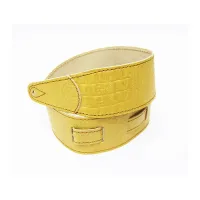 FL660327L11 Leather 11 Ремень для гитары, кожаный, горчица, тиснение рептилия, Fidel