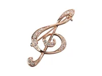 HY-B018-GOLD Брошь сувенирная "Скрипичный ключ", металл, Rin
