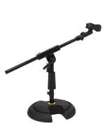 Hercules MS120B PRO Стойка микрофонная телескопическая с низким профилем и круглым основанием, высота 31-42 см, бум 44-80 см