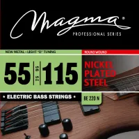 Magma Strings BE220N - Струны для бас-гитары 55-115, Серия: Nickel Plated Steel, Калибр: 55-75-95-115, Обмотка: круглая, никелированая сталь, Натяжени