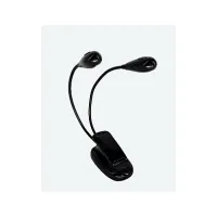 Artist PL-002BL Подсветка для пюпитра, 2х2 светодиода, крепление-прищепка, гибкие держатели, питание: аккумулятор  или через USB кабель (в комплекте), цвет черный