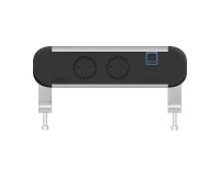 ABL 2A00F2A3- Настольная розеточная станция серии Chroma с 2 розетками, 1xUSB-A, 1xUSB-C, черная с серебристым (2A000209)