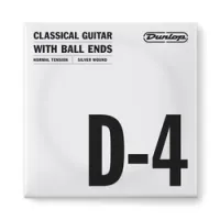 Dunlop dcv04dnb nylon silver wound ball ends d-4  струна d, 4я стр для клас гитары, нейлон, пос медь