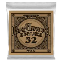 Ernie Ball 1852  струна одиночная для акустической гитары, Серия Earthwood, Калибр: 52, Сердцевина: шестигранник; сталь, покрытая латунью, Обмотка: