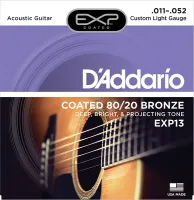 EXP13 COATED 80/20 Струны для акустической гитары Custom Light 11-52 D`Addario