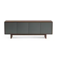 BDI Octave 8379 Toasted Walnut with Grey Doors - Тумба 4-секционная