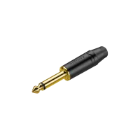 ROXTONE RJ2PP-BK-BG Разъем  jack 1/4" моно. Размер 118,4*14 Макс. диаметр кабеля: до 7мм, Цвет: черный