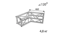 ИМЛАЙТ Q29-23 Стыковочный угол 120 градусов, 290x290мм, d40x2 \ d16x2мм. Крепежный размер 180х180мм, М10.