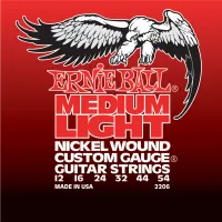 Ernie Ball 2206 струны для эл.гитары Nickel Wound Medium Light (12-16-24w-32-44-54)