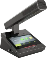 Gonsin DCS-1023C-W - Беспроводной дискуссионный пульт председателя с сенсорным 4.3" экраном и несъёмным микрофоном в прямоугольном корпусе