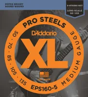 EPS160-5 ProSteels Комплект струн для 5-струнной бас-гитары, Medium, 50-135, Long Scale, D'Addario