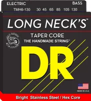 DR TMH6-130 - струны для 6-струнной бас-гитары, Калибр: 30-130, Серия: LONG NECKS™, Обмотка: нержавеющая сталь, Покрытие: нет