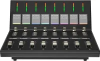 iCON V1-X - USB MIDI DAW контроллер, модуль расширения для V1-M до 16, 32 и 64 каналов, 8 моторизованных фейдеров, 8 двухфункциональных энкодеров, 8х 12-ти сегментных LED индикаторов каналов, поддержка универсальных протоколов Mackie Control и HUI
