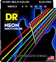 DR NMCE-9 - струны для электрогитары, Калибр: 9-42, Серия: HI-DEF NEON™, Обмотка: посеребрёная/никелированая сталь, Покрытие: люминесцентное