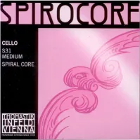 Cello string set Thomastik Spirocore S31 - Twisted spiral steel 4/4 cello string set with less inertia and improved vibration, medium tension.