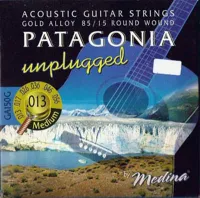 Acoustic guitar string set Magma Patagonia GA150G - Steel strings with exceptionally bright and full sound, medium tension, thickness .012-.054 inch. Bass strings with golden wound round core.