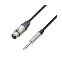 Adam hall k5 bfv 0150 - кабель микрофонный, neutrik xlr (f) - trs (jack) stereo 6.3 mm, 0.22 мм2, 1.5 м