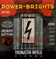 Electric guitar string set Thomastik RP109 - Electric guitar strings with round wound basses with hexagonal core and steel tops, thickness .009-.046 inch