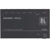 [105a] усилитель-распределитель kramer 1:5 звуковых стереосигналов  c регулировкой уровня сигнала, 20 кгц