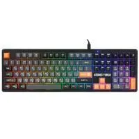 Клавиатура проводная игровая DEFENDER  Atomic Force GK-005 RU,чер/сер,108кн+FN,радуж,1.5м