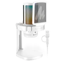 Maono DGM20 (white), конденсаторный USB микрофон, 24bit/48kHz, RGB подсветка,поп-фильтр