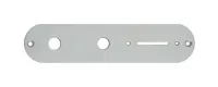 SCHALLER 15220300- Накладка для регуляторов телекастера( под стандартные 1 V+1 T+ 3-х позиционный переключатель), латунь, полированная, отделка: матовый хром, размеры 142x32,2x1,4. (Старый артикул: 1324)