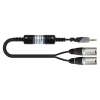 BXJ102-1 Кабель акустический, 3.5мм-2хXLRm, 1.5м, Soundking