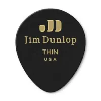 Dunlop 485p03th celluloid black teardrop thin 12pack  медиаторы, тонкие, 12 шт.