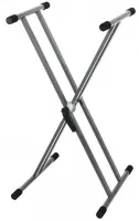 GEWA Keyboard Stand Silver Grey стойка клавишная Х-образная складная, двойные ноги, зажим, серебрист