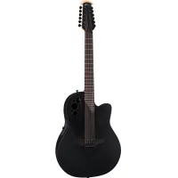 OVATION 2058TX-5 Elite T Deep Contour Cutaway 12-string Black Textured 12-стр. гитара (Корея)
