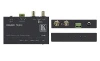 Передатчик Kramer Electronics [705xl] Двухканальный линейный передатчик Kramer композитного видеосигнала в витую пару (CAT5) с проходным входом видео, с регулировкой уровня и АЧХ, передача сигнала 12МГц до 300м, цветного видеосигнала промышл качества - д