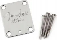 FENDER PLATE NECK,AM.STD.BASS,CHROME некплейт с лого Fender, хром