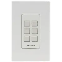 Kramer rc-306/us-d(w/b) панель управления универсальная с 6 кнопками; поддержка poe, американский типоразмер, цвет черный/белый